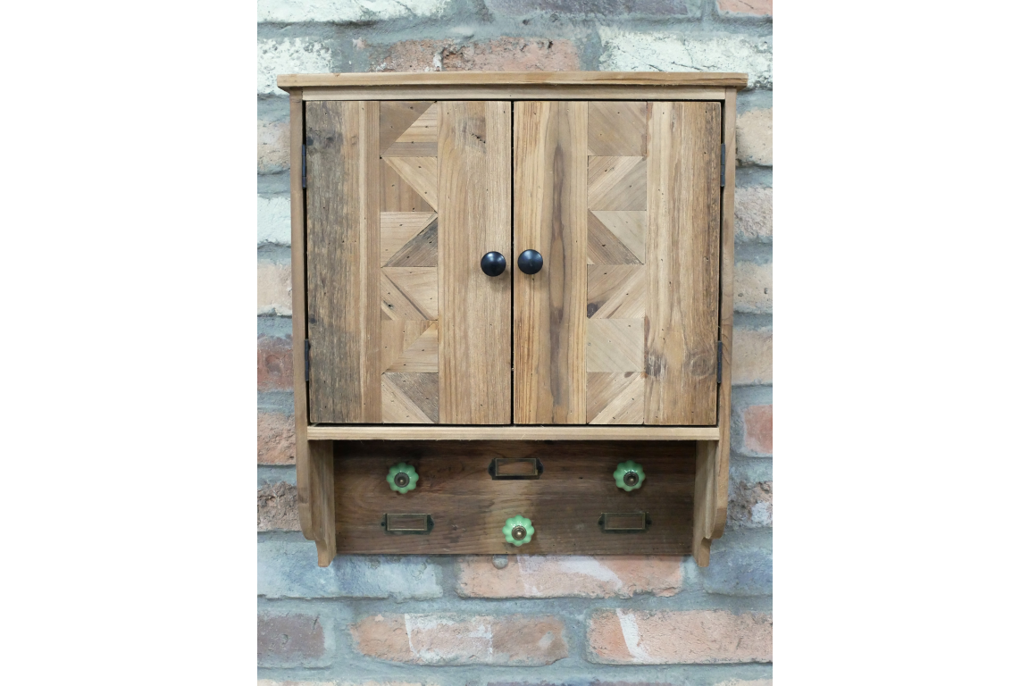 Fir Wood Wall Unit with Hooks