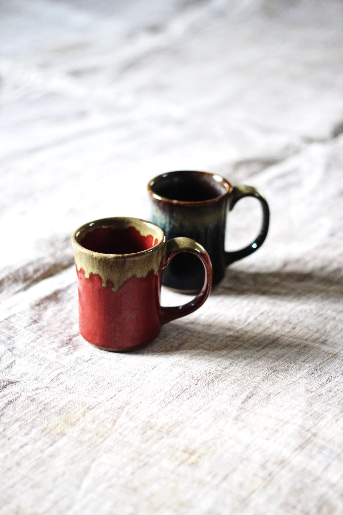 Orange and Black Mugs (pair)