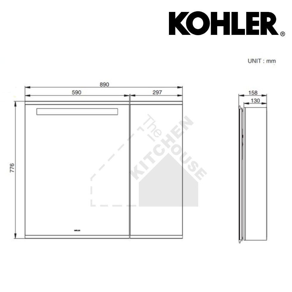 縮圖：美國KOHLER Maxispace 90cm鏡櫃-內有插座 K-96107T-NA