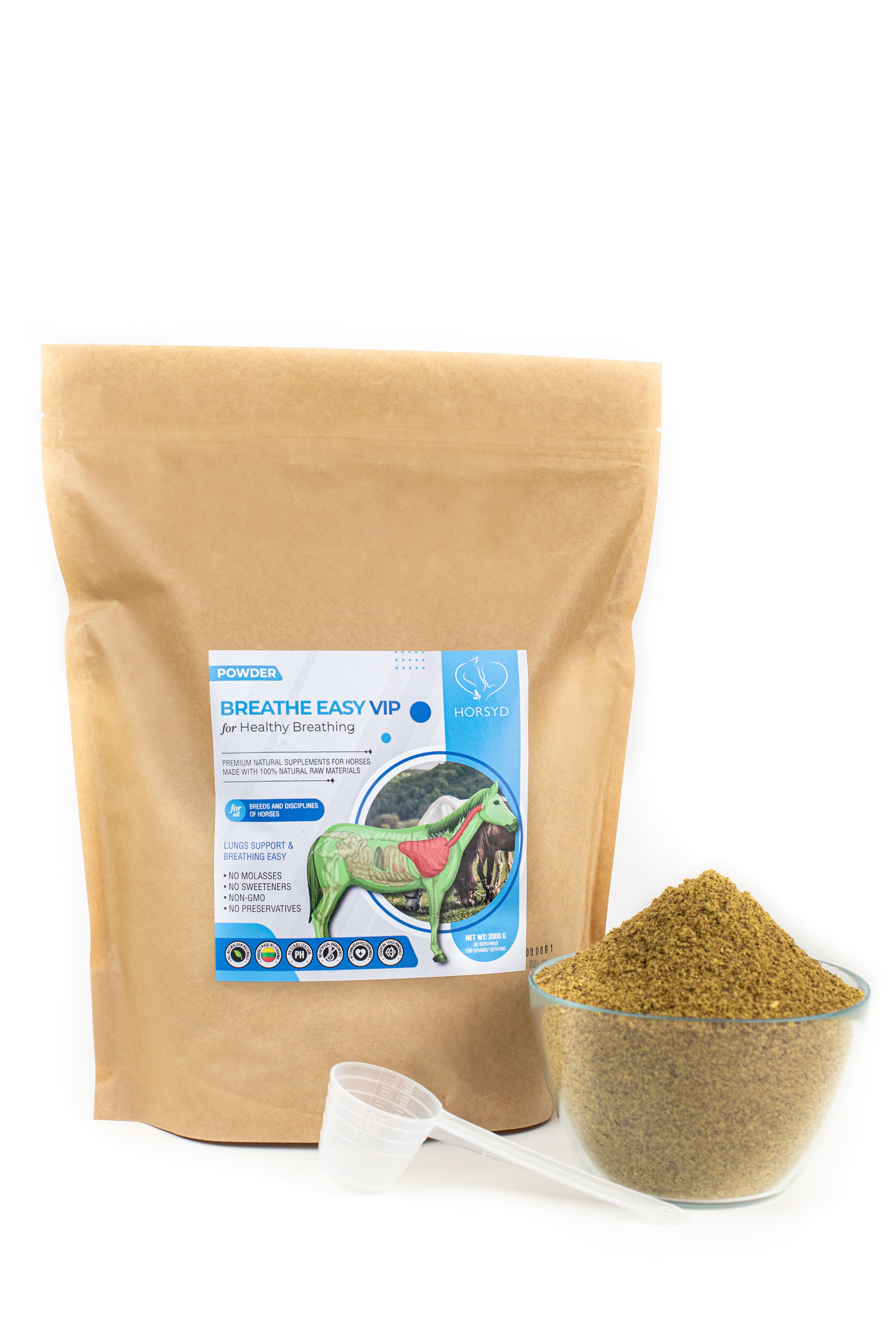 BREATHE EASY VIP papildas Žirgams kvėpavimo takų palaikymui, 2 kg