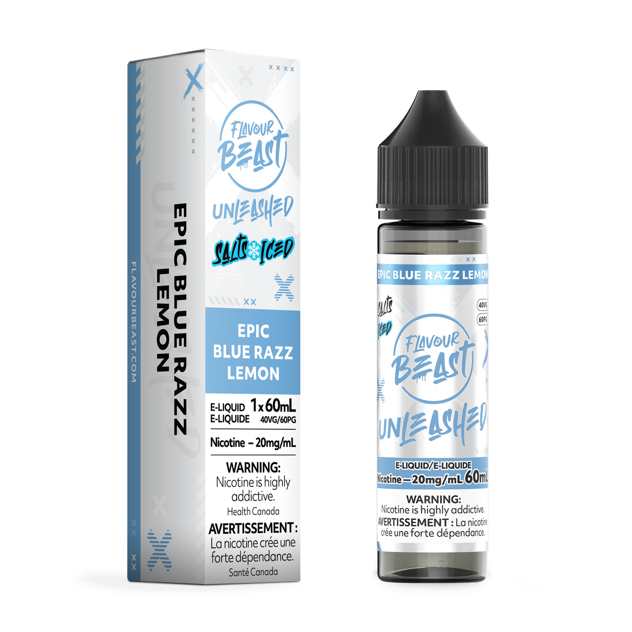 60ML NIC SALT FLAVOURBEAST EPIC BLUE RAZZ LEMON 20MG