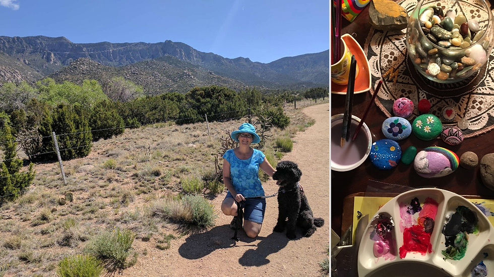 Hiking and painting rocks