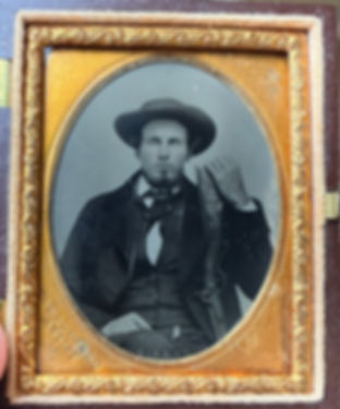 Civil War 1/9 Tintype of a Hunter Posed with Kentucky Rifle