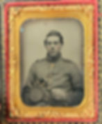 Thumbnail: Civil War 1/9 Ambrotype of a Pistol Armed Union Soldier
