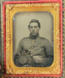 Civil War 1/9 Ambrotype of a Pistol Armed Union Soldier