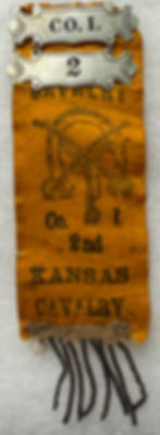 Thumbnail: Civil War 2nd Kansas Cavalry Reunion Ladder Badge & Ribbon 