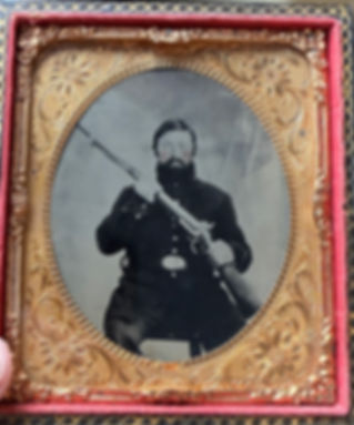 Civil War 1/6 Tintype of a Union Soldier Armed with Musket