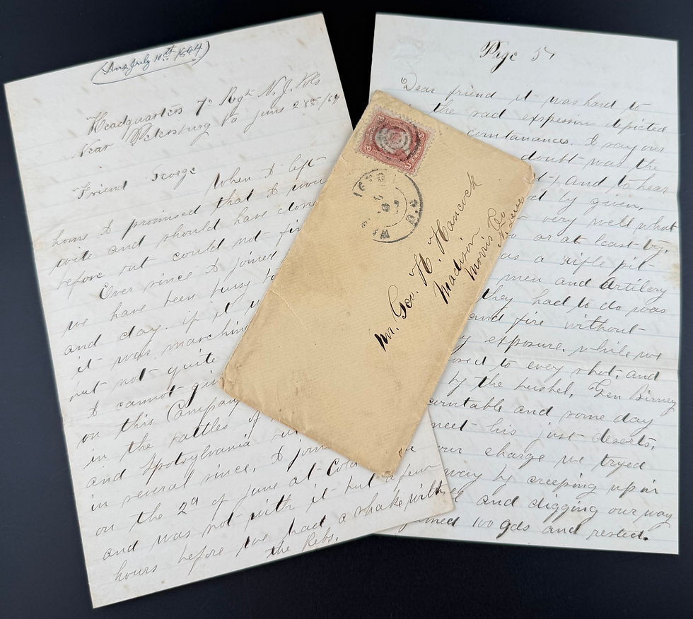 Thumbnail: Civil War Letter w/ Racial & Grusome Battle Content from 7th New Jersey Soldier