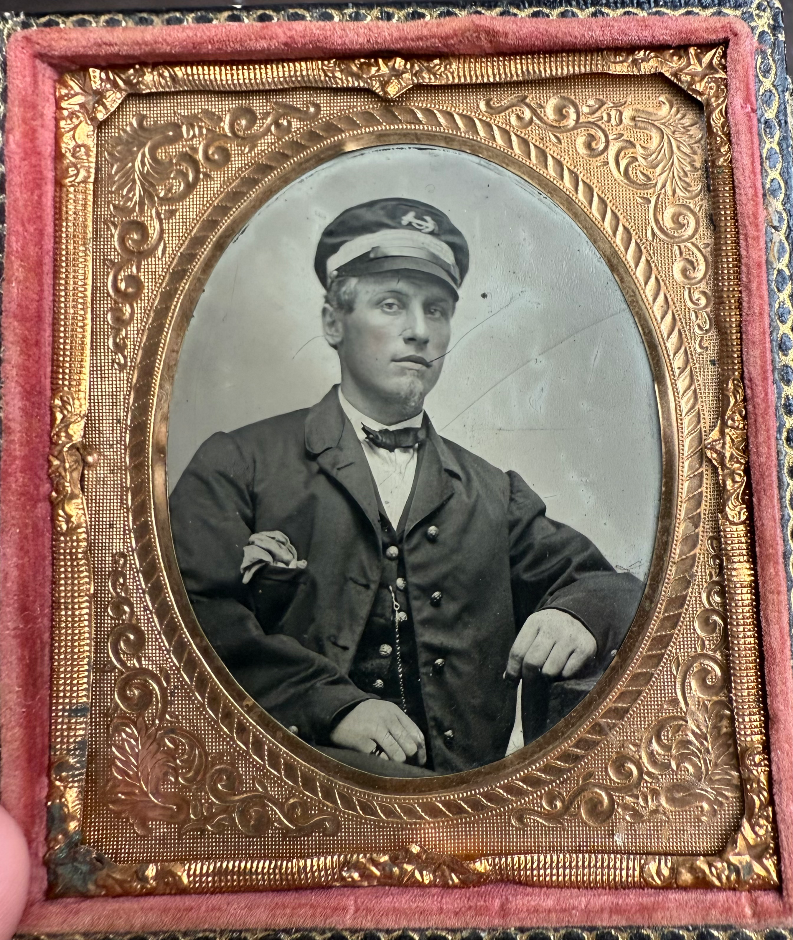 Civil War 1/6 Plate Tintype of a Revenue Cutter