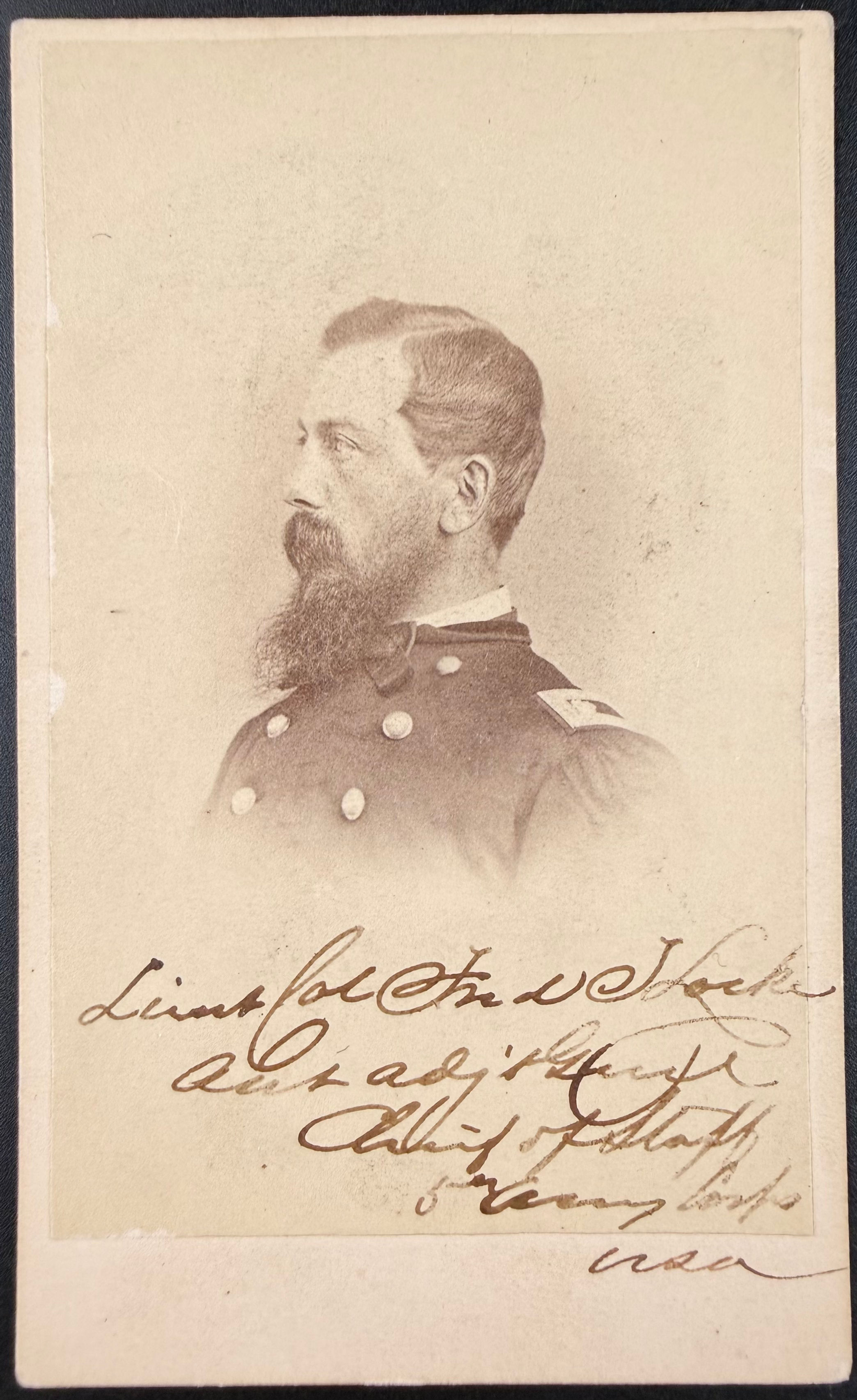 Civil War Identified Ink Signed CDV Brevet Brigadier General Frederick T. Locke