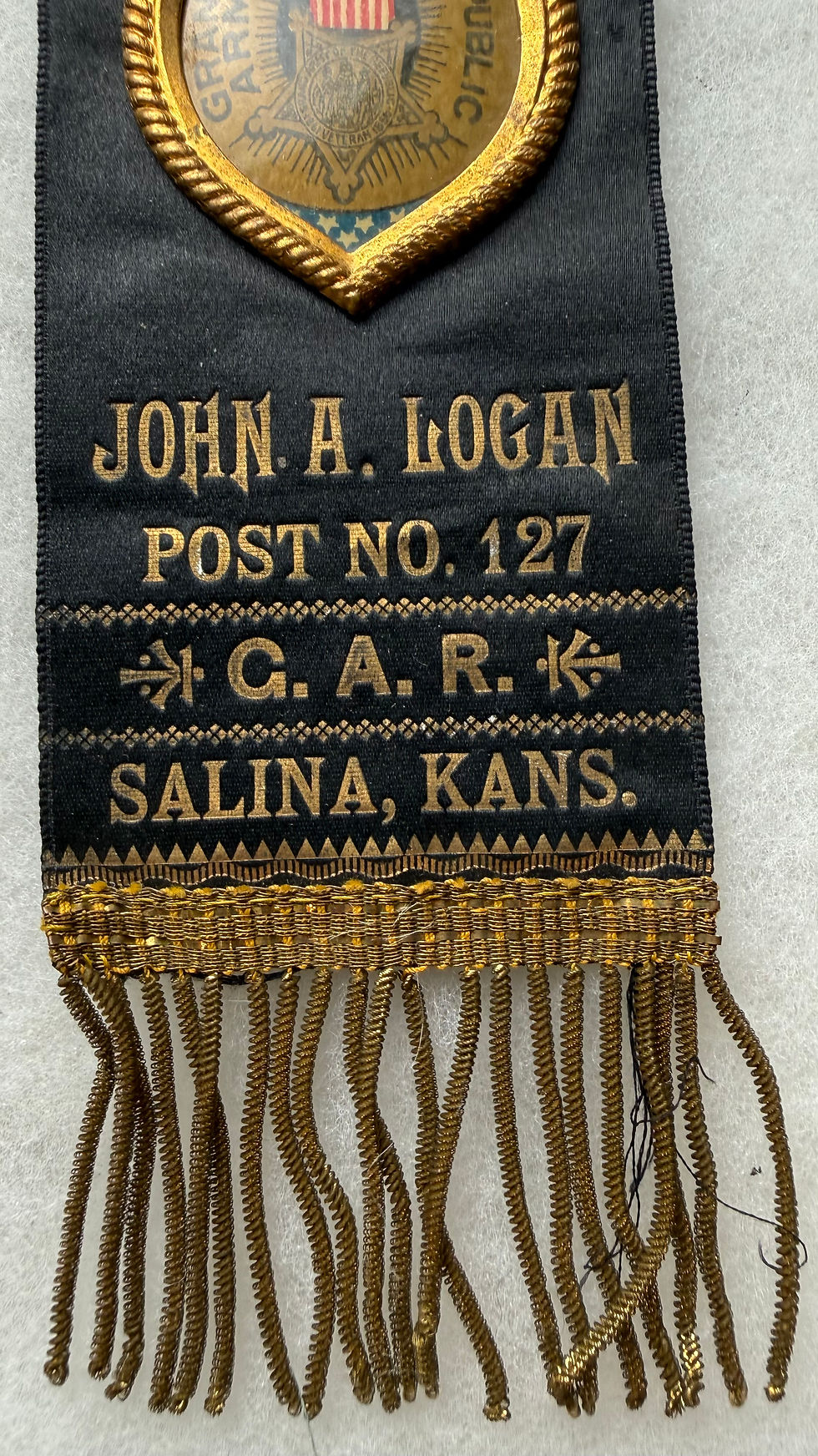 Thumbnail: Civil War GAR John A Logan Post 127 Salina Kansas Ribbon 