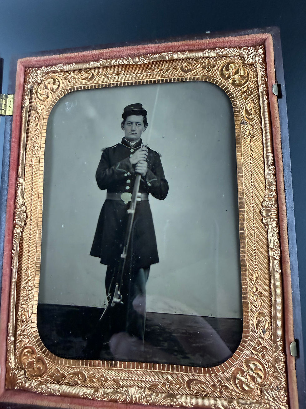 Thumbnail: Civil War Half Plate of an Armed Soldier w/ M1861 Musket