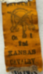 Thumbnail: Civil War 2nd Kansas Cavalry Reunion Ladder Badge & Ribbon 