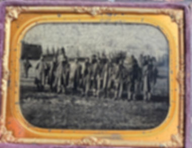 Civil War 1/4 Tintype of an Outdoor Camp Scene 
