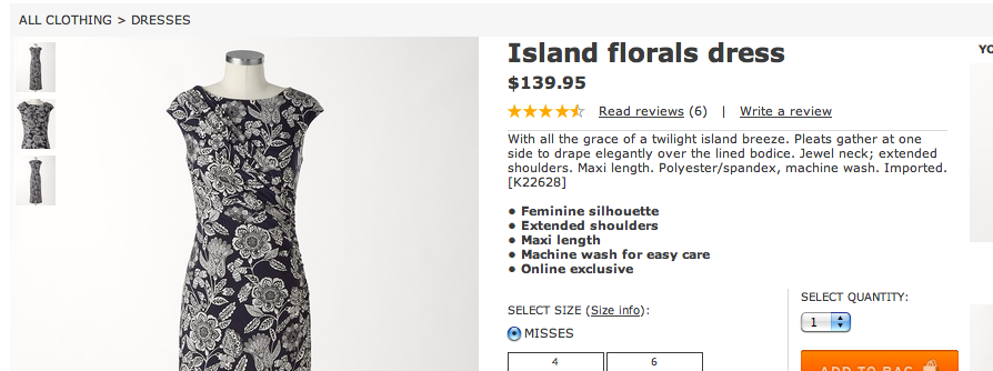 Floral Dress Product Copy