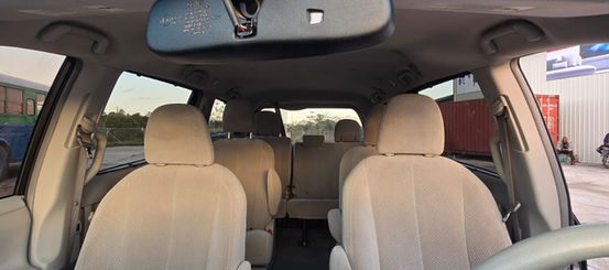 Toyota Sienna interior seating for 6 passengers rental in Hopkins Belize