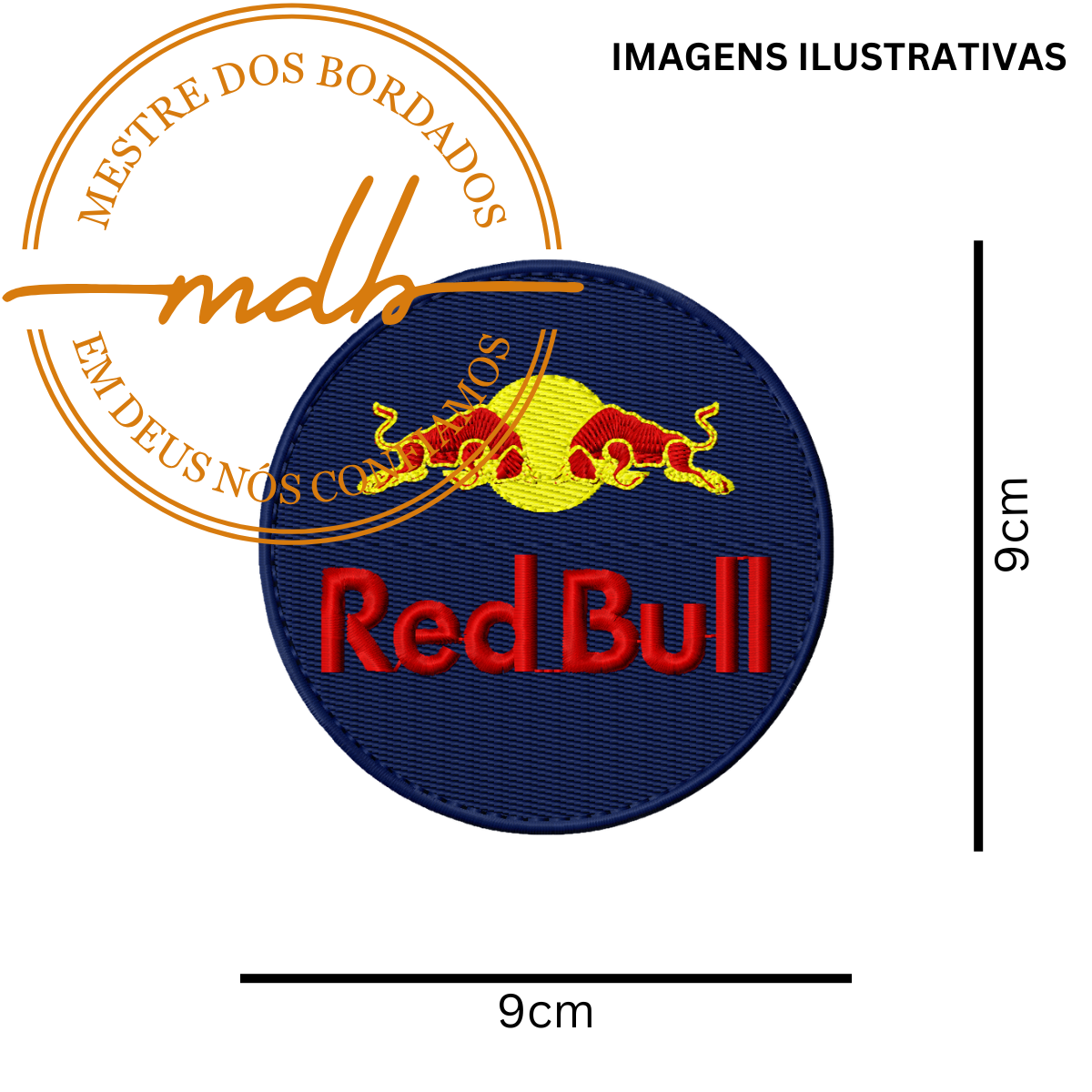 Patche Bordado RedBull (Diversos Tamanhos)