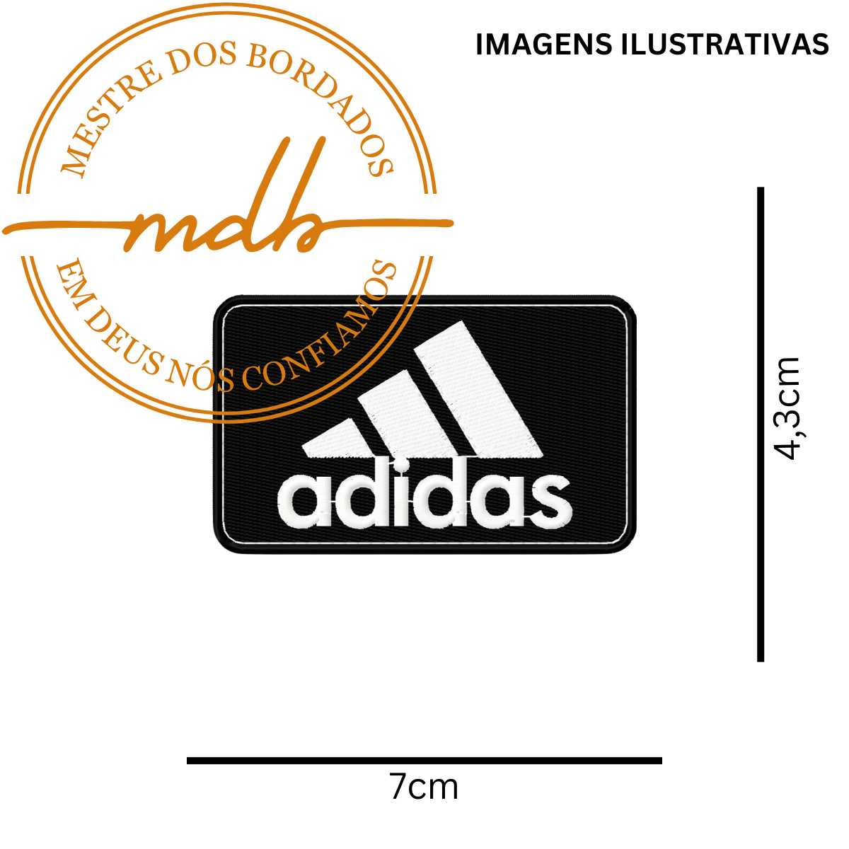 Patche Bordado Adidas (7x4,3cm)