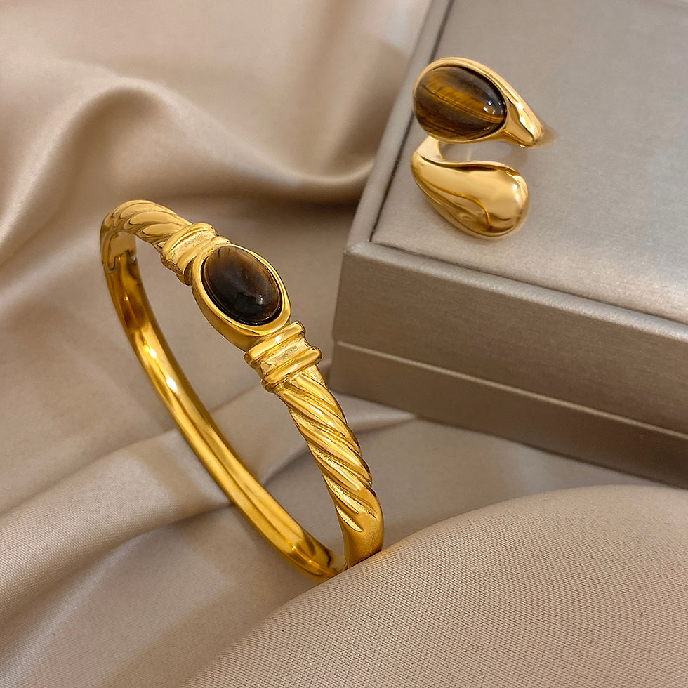 Thumbnail: Bracelet Vintage Bangle Ring Set Ethnic 