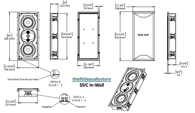 PERLISTEN S5iC IN-WALL CENTRE SPEAKER specifications