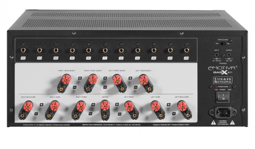 EMOTIVA BASX A11 POWER AMPLIFIER connections