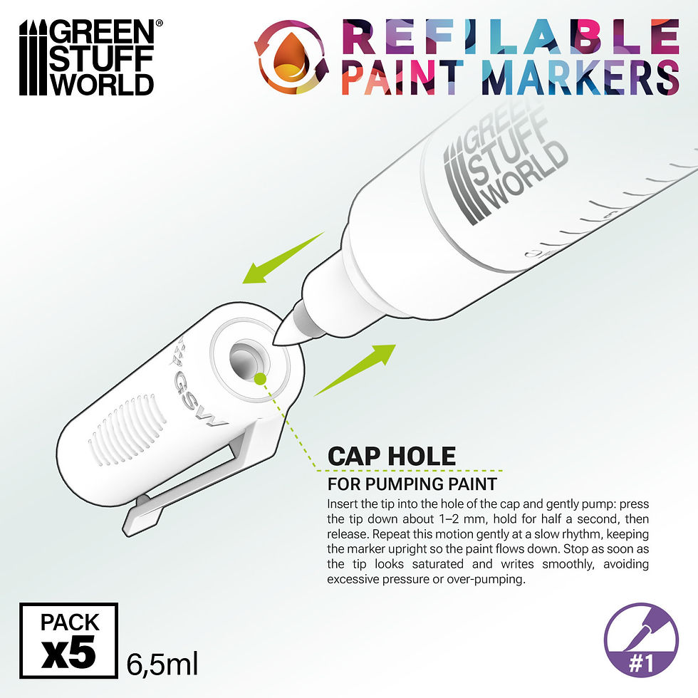 Thumbnail: GSW Refillable paint pens - Size 1 (Refillable markers 1 - Detail)