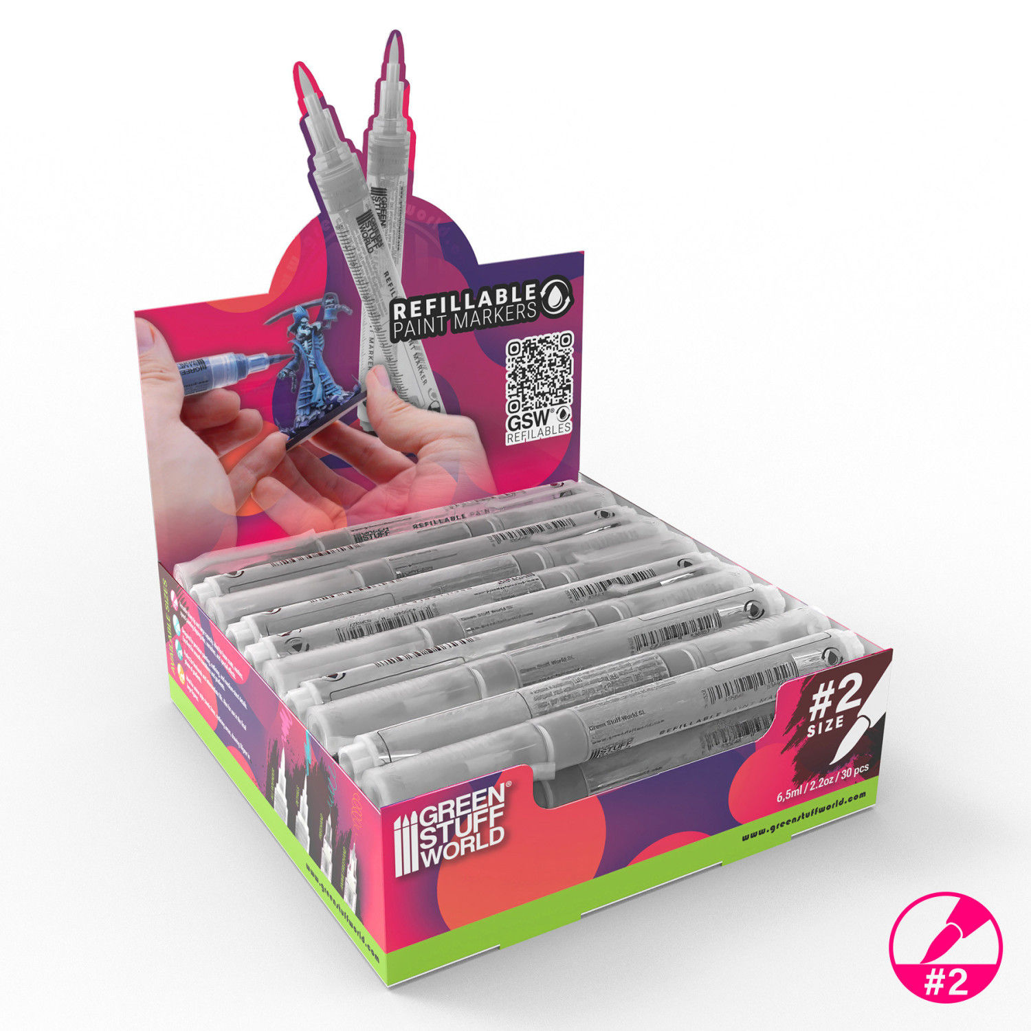 GSW Refillable paint pens - Size 2 (single pen)