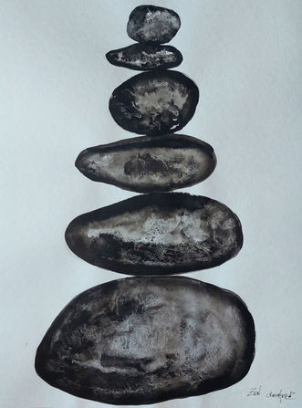 Zen is an original ink painting. The artist's inspiration