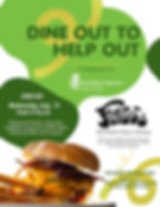 Advertisement for fundraiser called Dine Out To Help Out benefitting Rebuilding Together Thurston County on August 19 from 4-8 pm at Fatso's Bar & Grill in Olympia