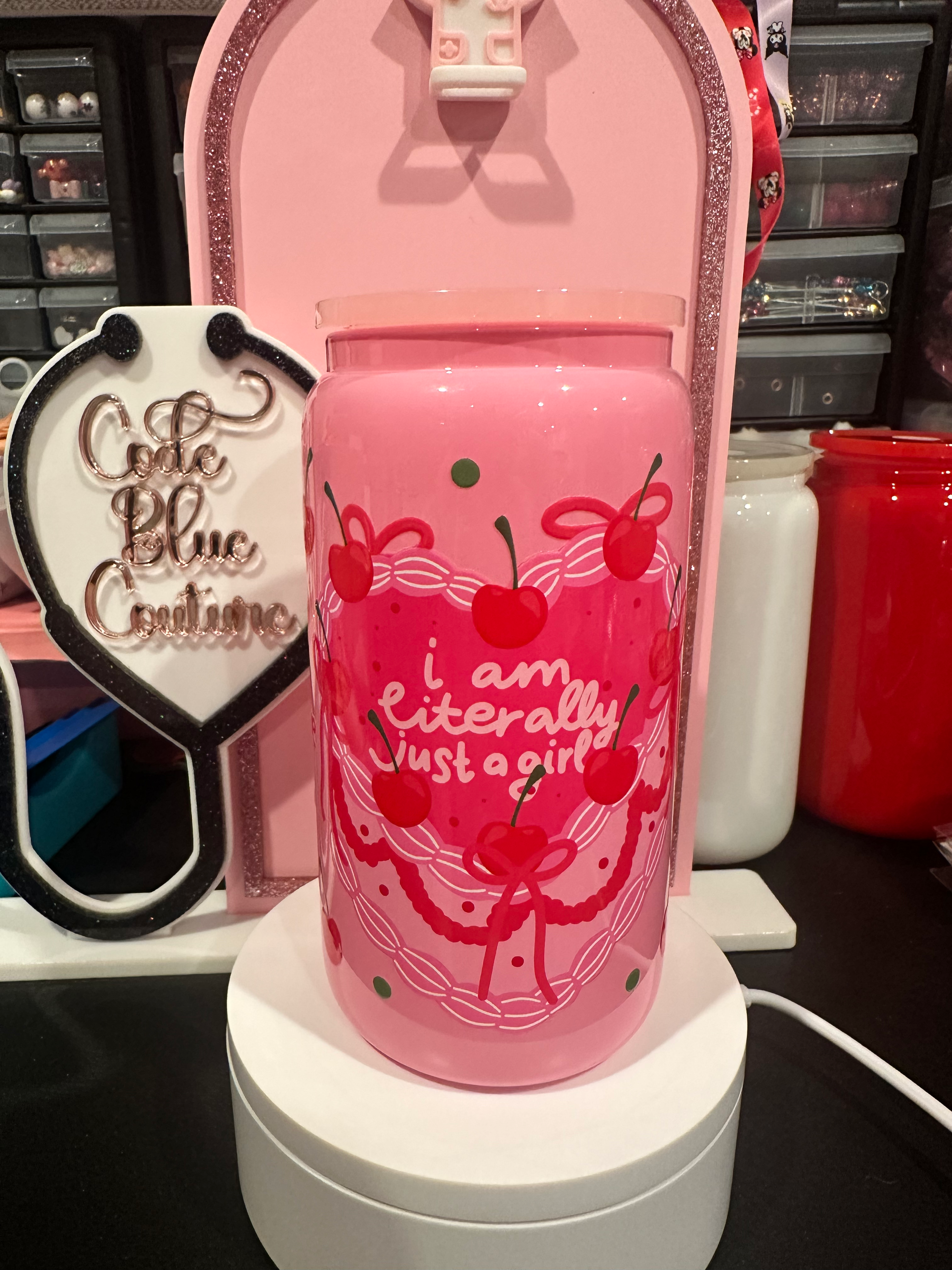 16 oz Glass Tumbler - I’m Literally Just a Girl 