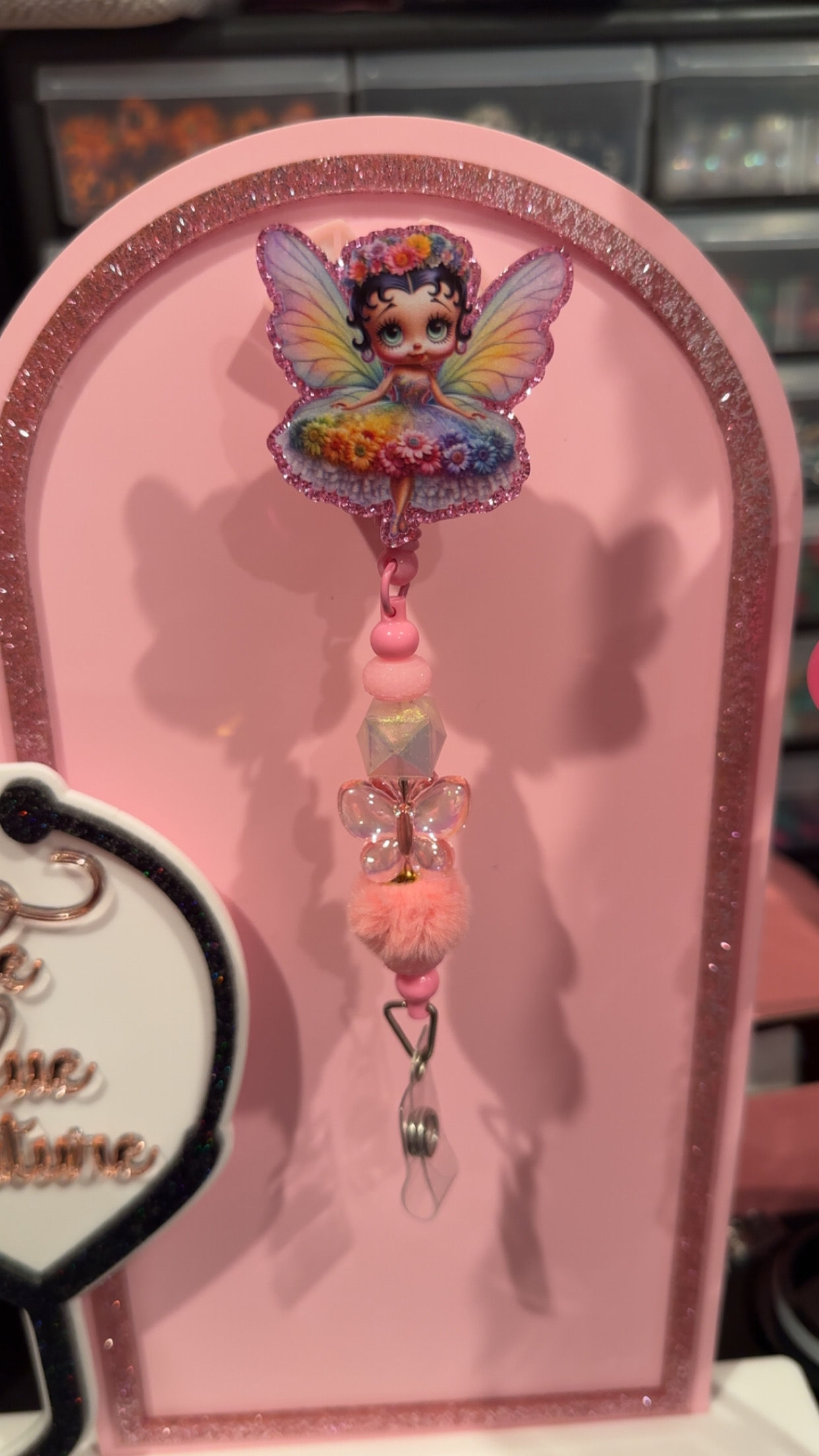 Beaded Badge Reel - Fairy Betty