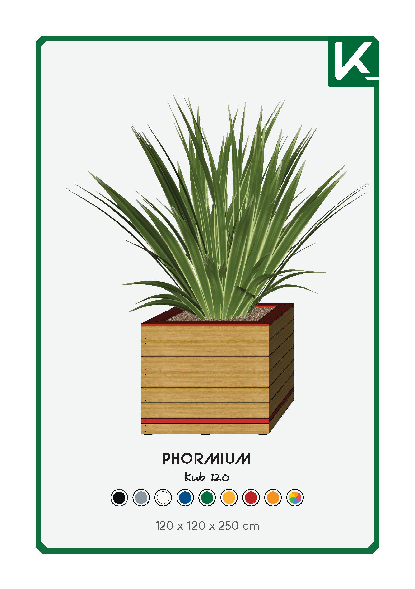 Kub 120 - Phormium (Rouge)