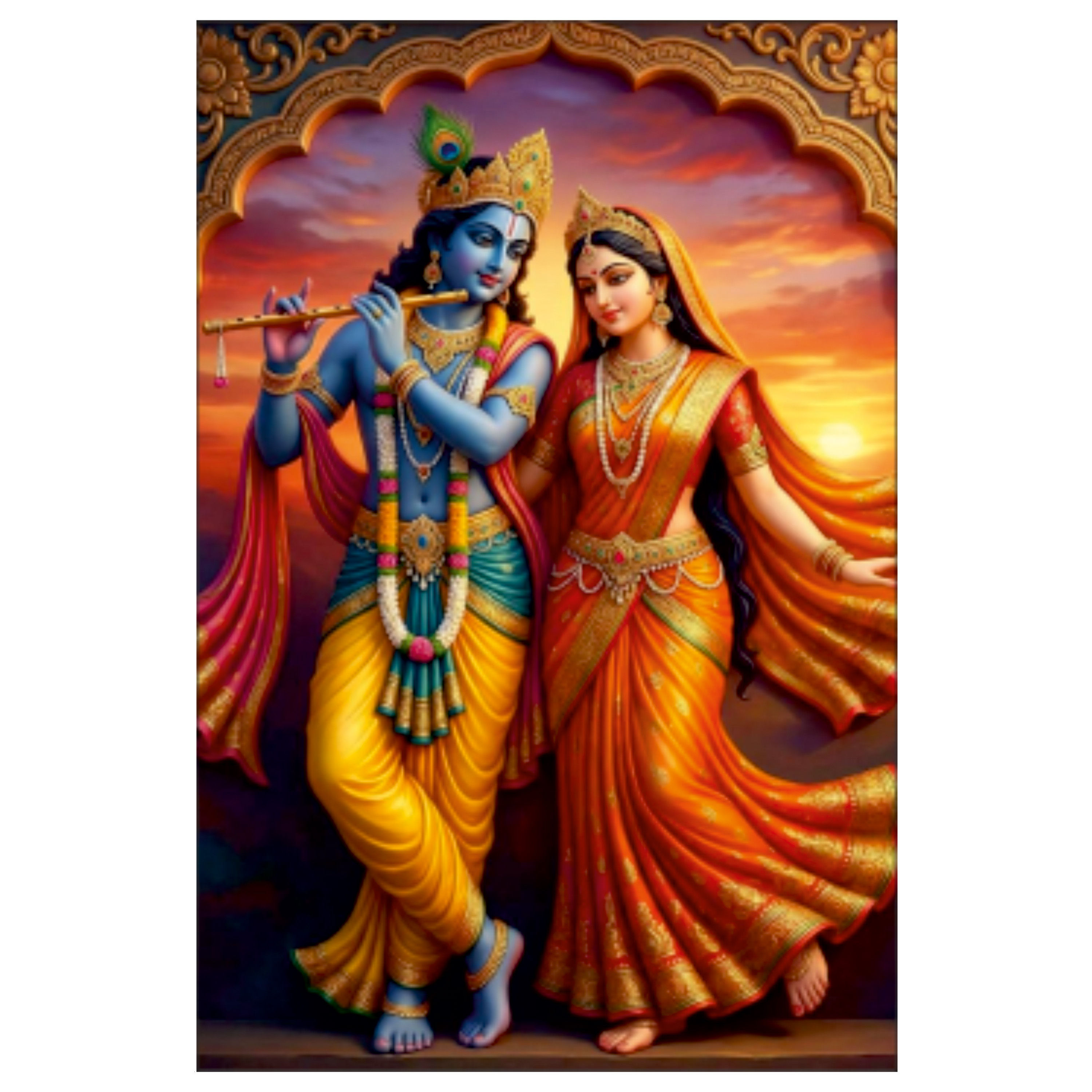 Nimboli Frames - Radha Krishna Spiritual Wall Frame - 0082