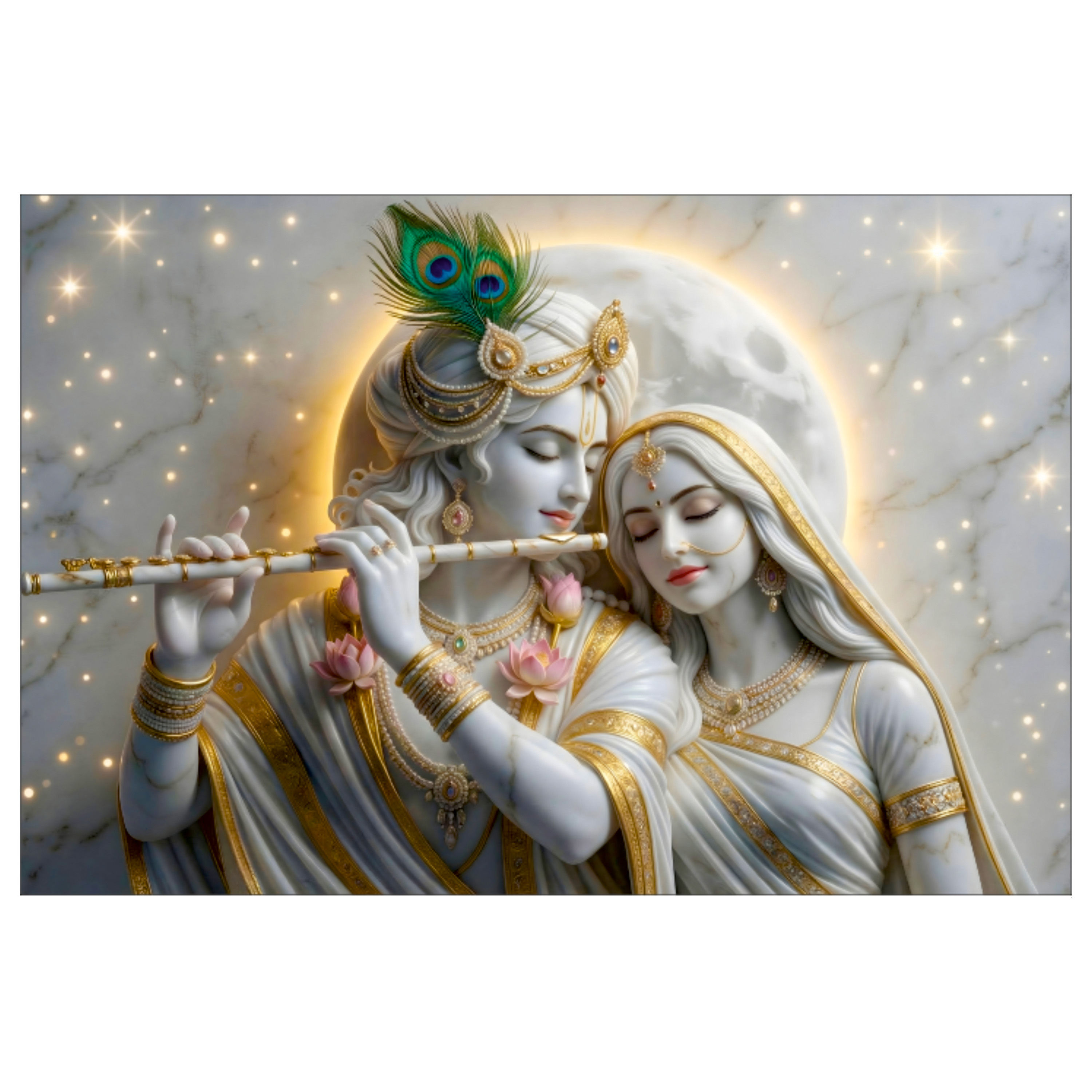 Nimboli Frames - Radha Krishna Spiritual Wall Frame - 0075