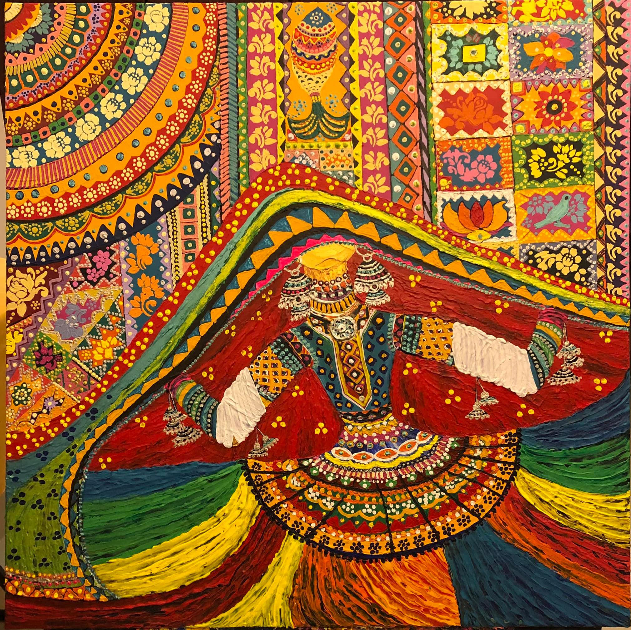 The Dancing Girl - 100x100 cms - Acrylics 