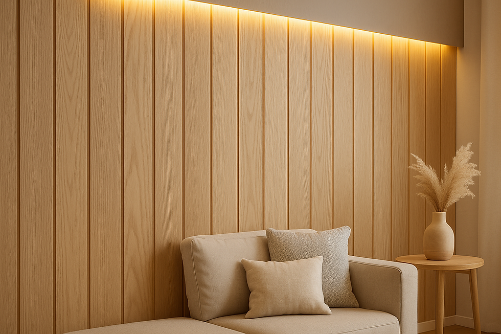 Детайлен изглед на дъбови панели с мека светлина.