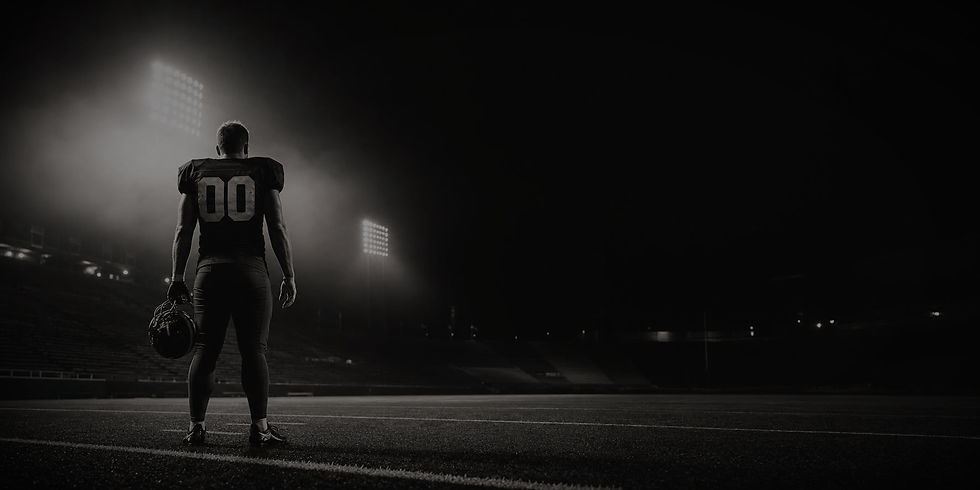 night stadium with football player
