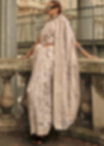 Parchment White Chikankari Organza Silk Saree