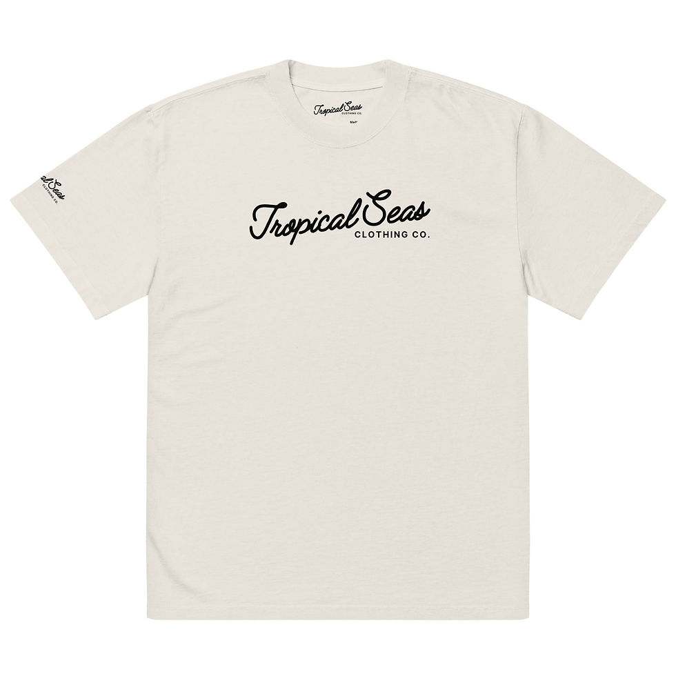 Thumbnail: Oversized Tropical Seas Printed Faded T-shirt