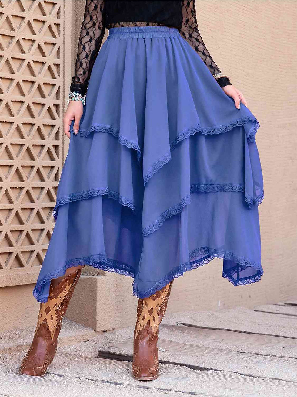 Thumbnail: Tasha Tiered Midi Skirt-