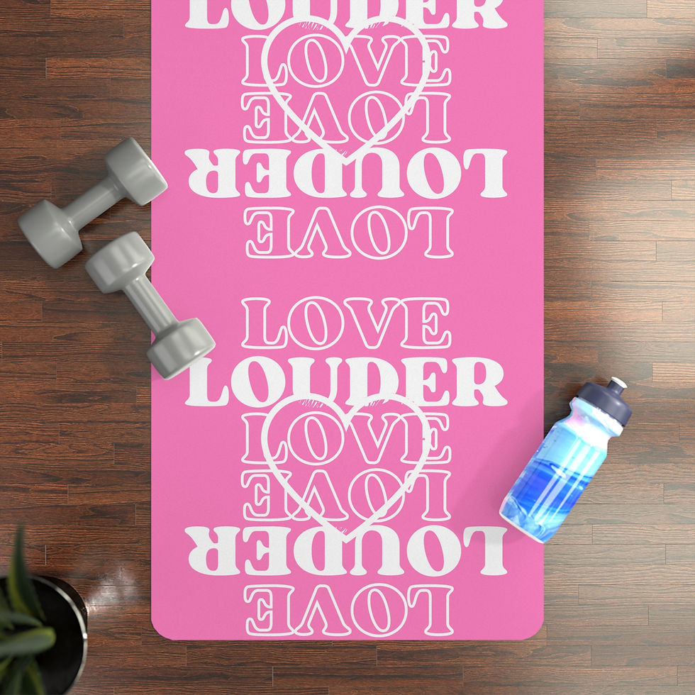 Thumbnail: Love Louder Rubber Yoga Mat [Pink]