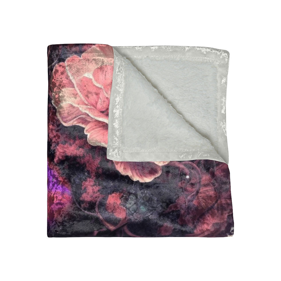 Thumbnail: The Flower of Life Crushed Velvet Blanket