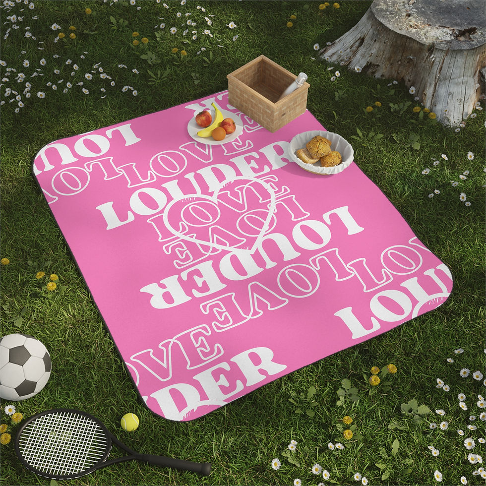 Thumbnail: Love Louder Picnic Blanket [Pink]