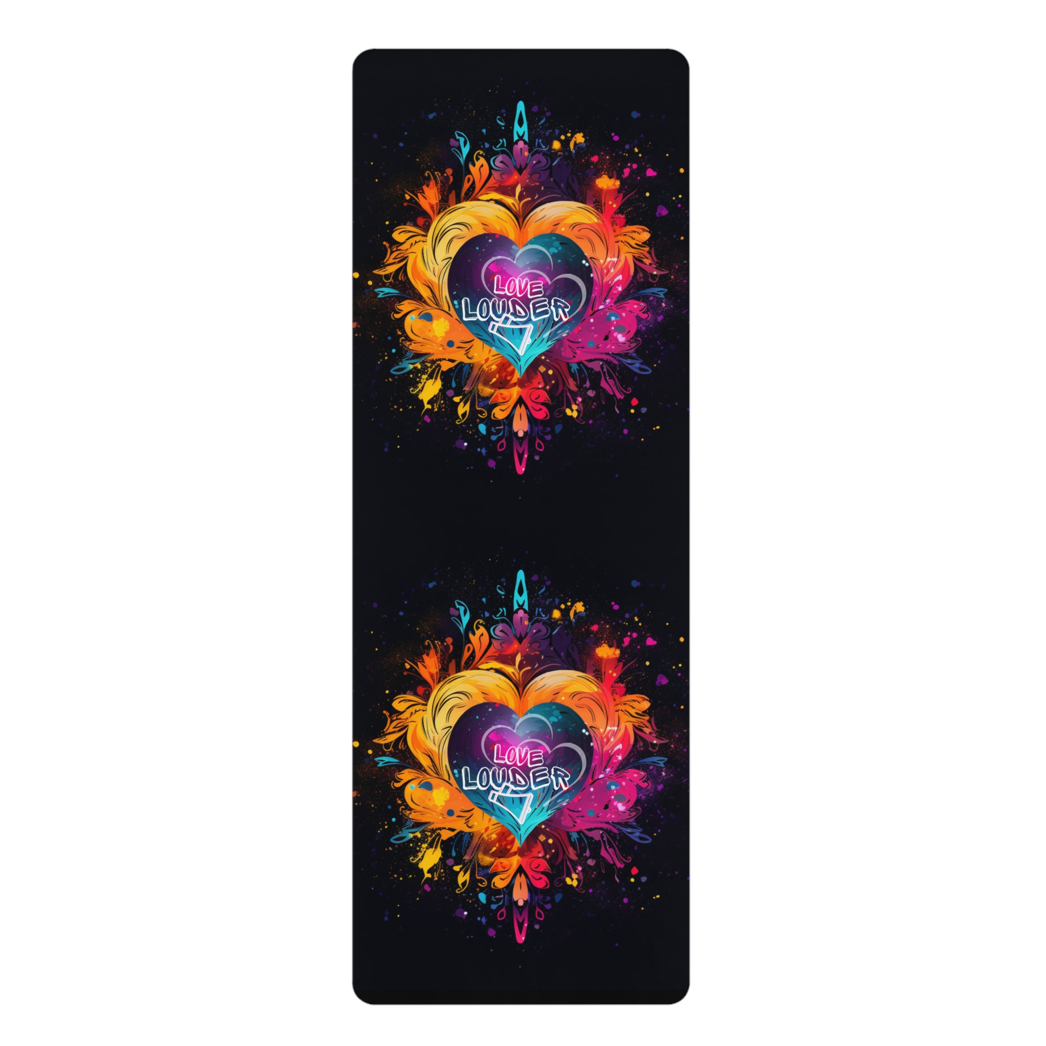 Bursting Love Louder Rubber Yoga Mat 