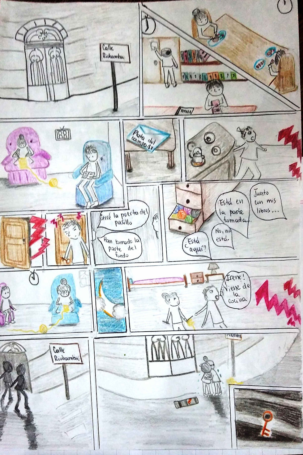"Casa tomada" (J. Cortázar), versión historieta de Vivian Chen (5º4º)