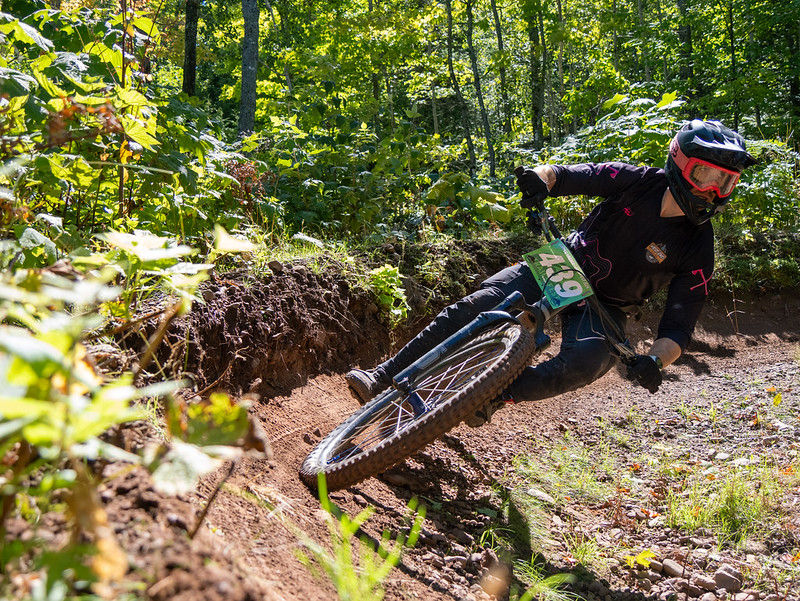 Person racing in the Eduro at Trailsfest.