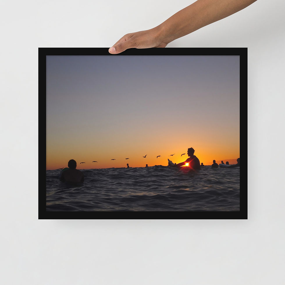Thumbnail: Venice Breakwater Surfers - Framed Photo by Jon Moore