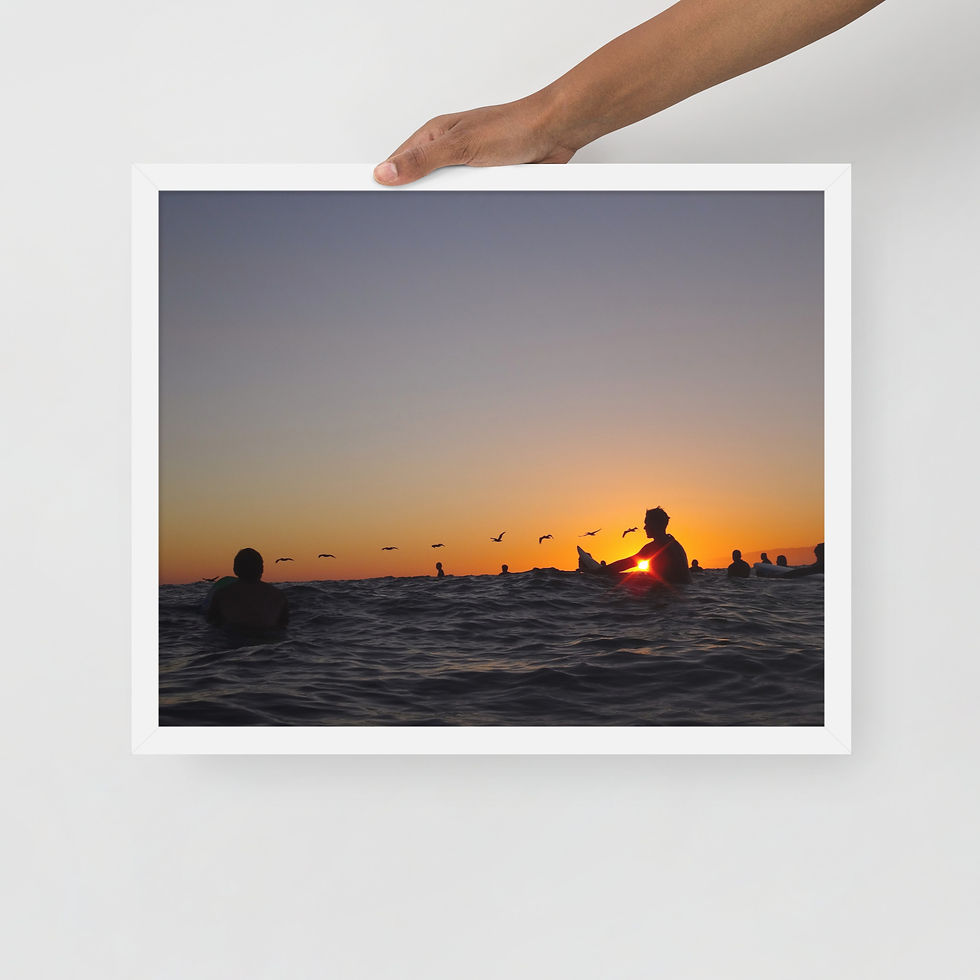 Thumbnail: Venice Breakwater Surfers - Framed Photo by Jon Moore