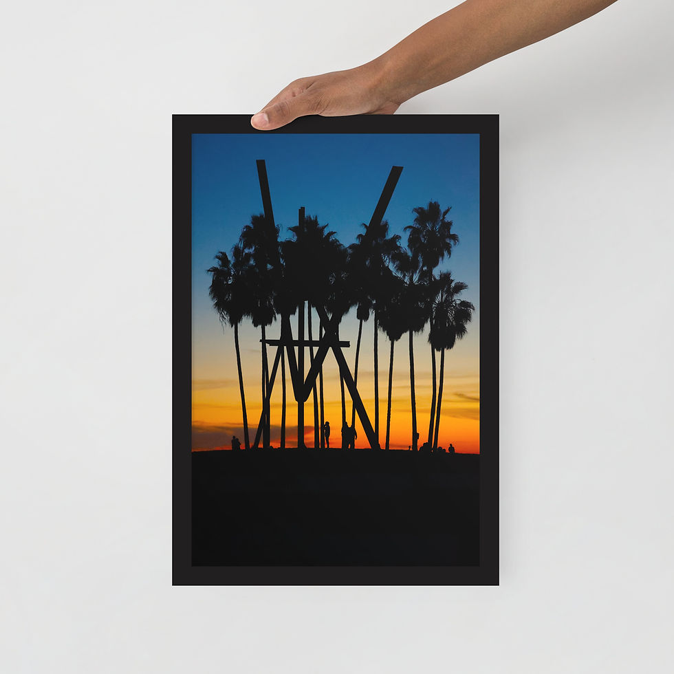 Thumbnail: Venice Beach Declaration Statue at Sunset - Photo by Jon Moore - Framed
