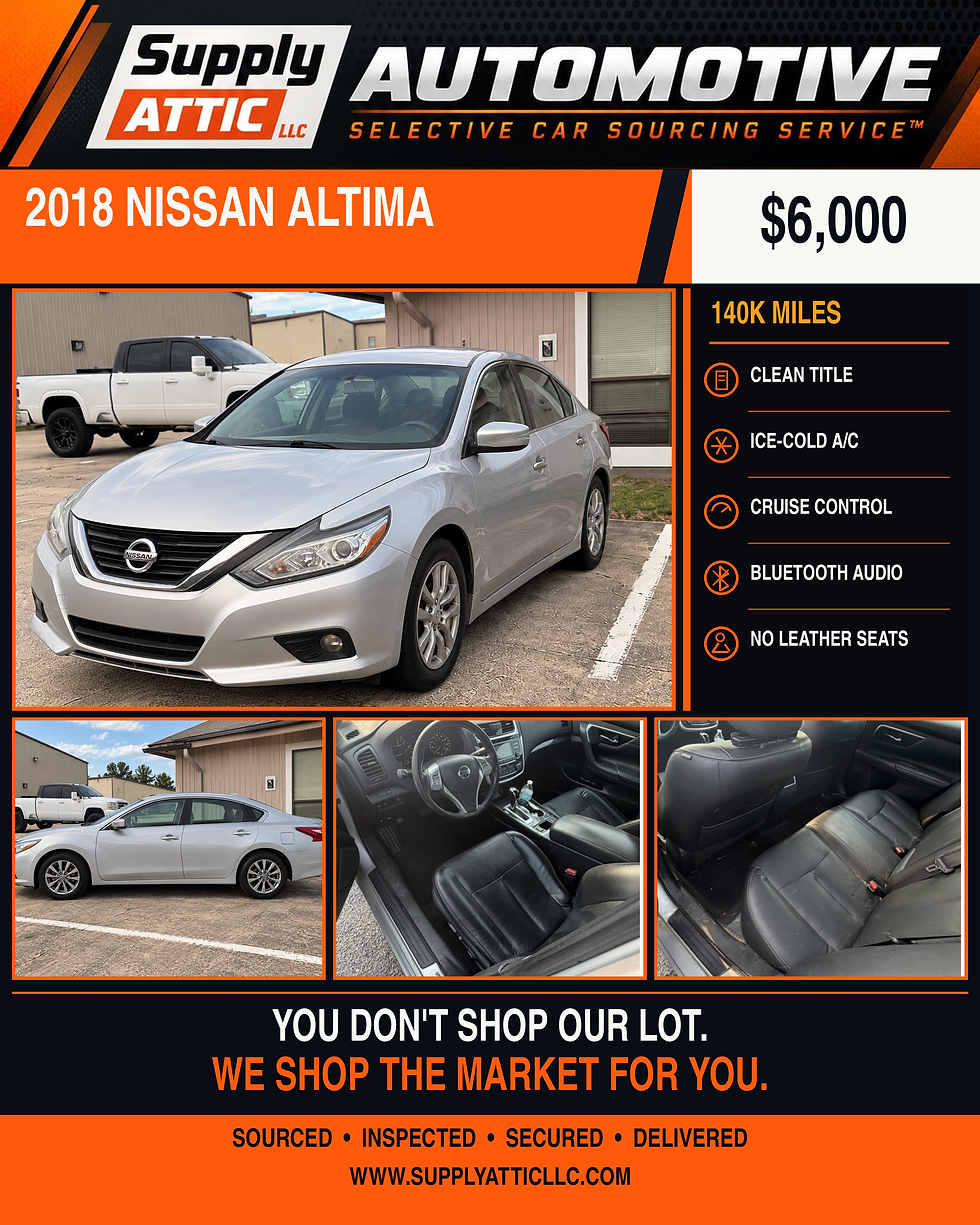 2018 Nissan Altima- $6000